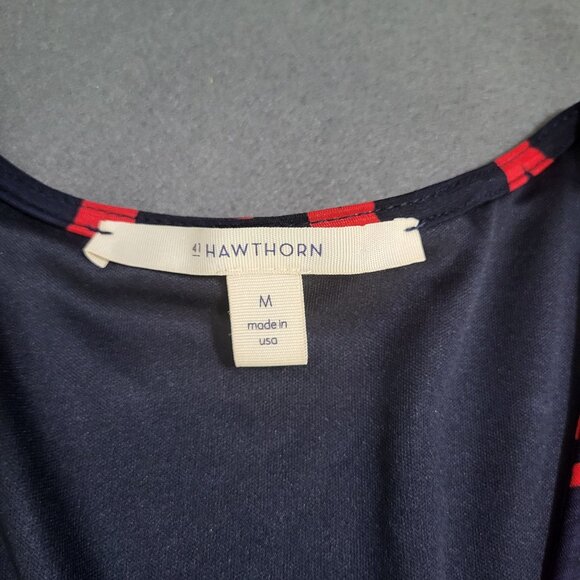 41Hawthorn Women's Medium Print Sleeveless Faux Wrap Dress Navy - Picture 4 of 9